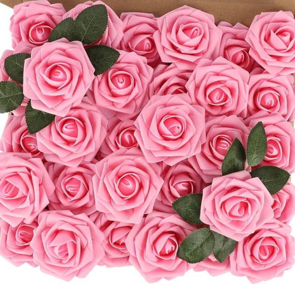 27 count | Lambs Ear Garlands & Pink Roses Set Wedding Flowers Greenery Decor - Picture 6 of 6